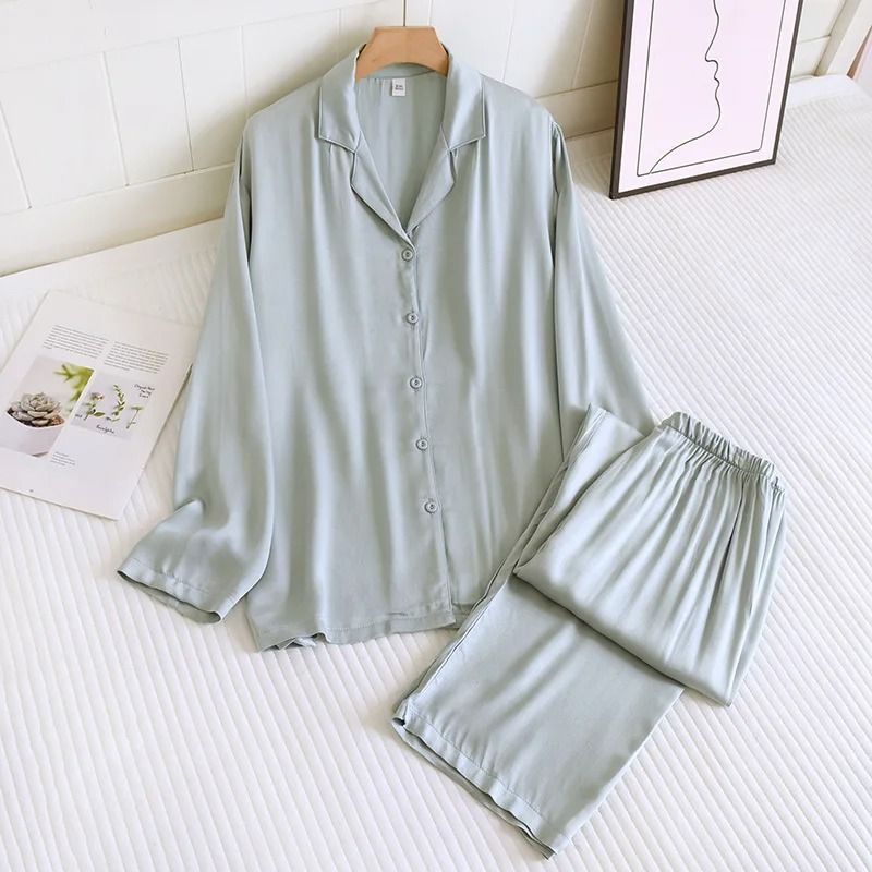 Cotton Silk Elegance Premium LongSleeved Couples Lounge Set 8