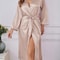 Aura Silk Soft Long Sleeve Nightgown Elegant Draping Summer Loungewear 6