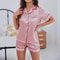 ButtonDown Pajama Shorts Set TwoPiece Cotton Blend Sleepwear 8