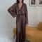 Blubelle SilkStyle Cardigan Pajama Set Loose Long Sleeve Home Clothing 1