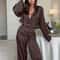 Blubelle SilkStyle Cardigan Pajama Set Loose Long Sleeve Home Clothing 6