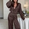 Blubelle SilkStyle Cardigan Pajama Set Loose Long Sleeve Home Clothing 6
