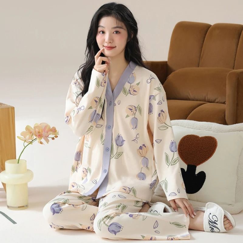 Y2K Cartoon Pajama Set Fresh Style SpringFall Homewear 2