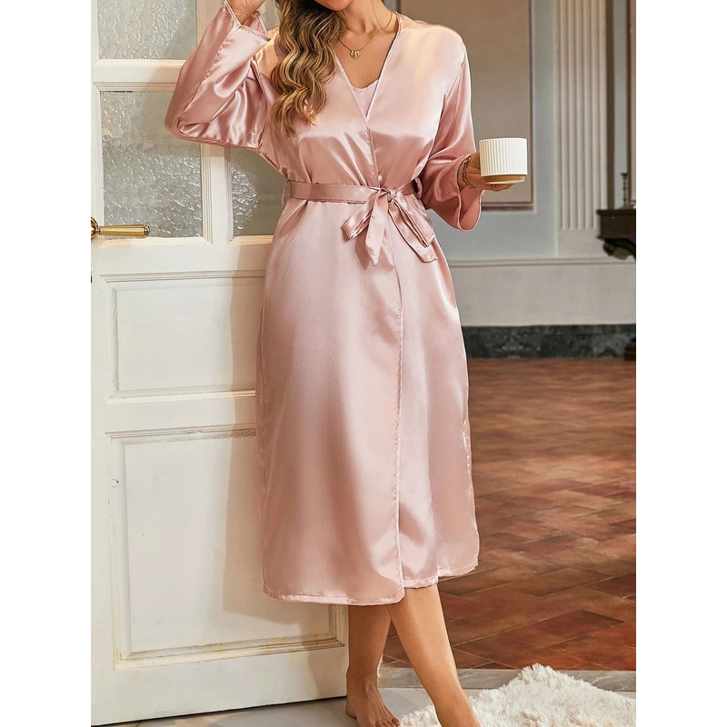 Long Thin Home Robe Lightweight Draping Lazy Chic Loungewear 0