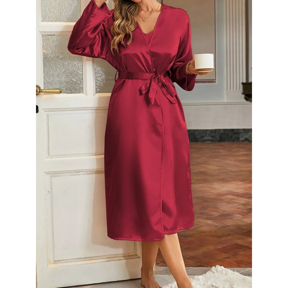Long Thin Home Robe Lightweight Draping Lazy Chic Loungewear 2
