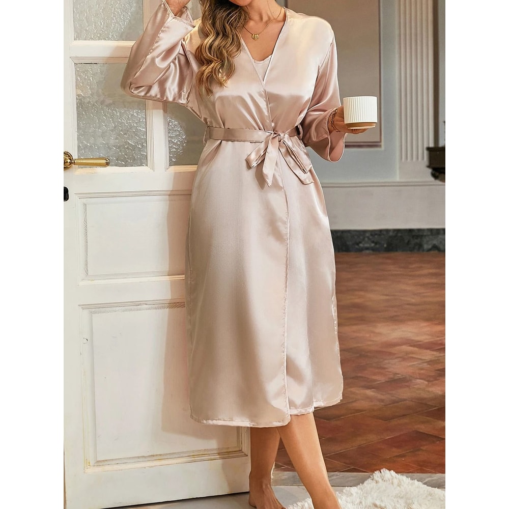 Long Thin Home Robe Lightweight Draping Lazy Chic Loungewear 3