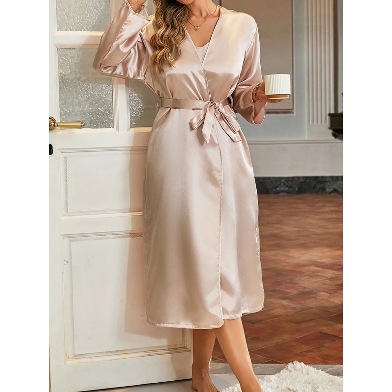 Long Thin Home Robe Lightweight Draping Lazy Chic Loungewear 3