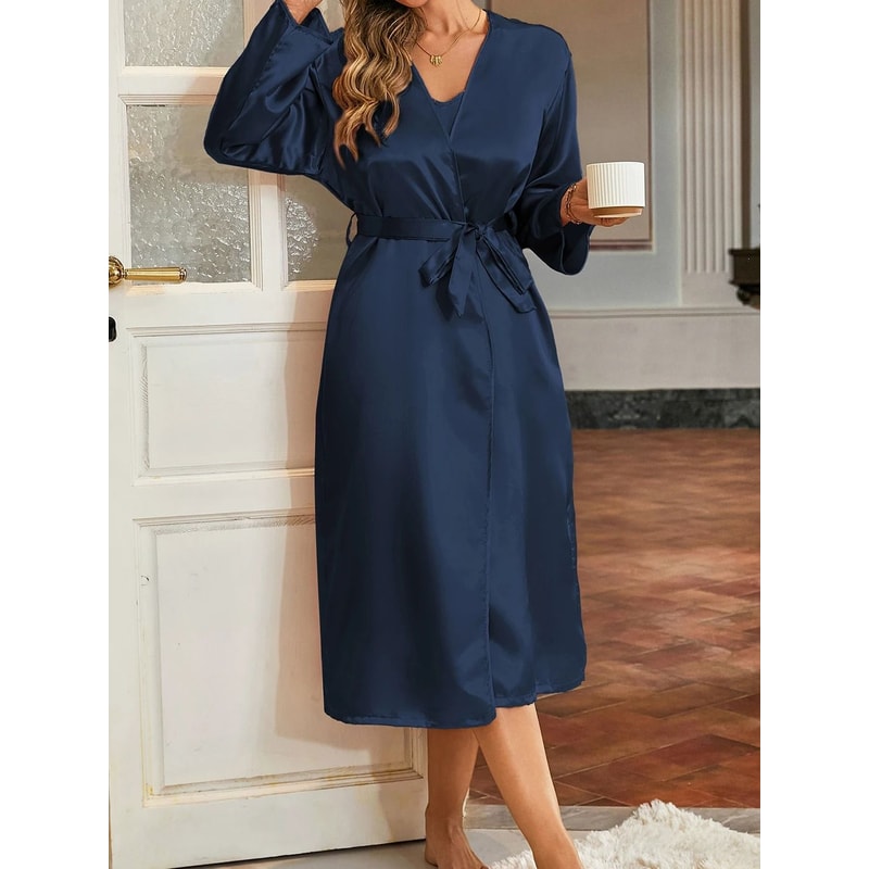 Long Thin Home Robe Lightweight Draping Lazy Chic Loungewear 5