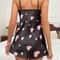 Elegant HeartPrint Satin Nightdress VNeck Slip Loungewear 2
