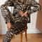 Leopard Print Satin Pajama Set Loose Long Sleeve Winter Sleepwear 4