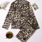 Leopard Print Satin Pajama Set Loose Long Sleeve Winter Sleepwear 5