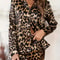 Leopard Print Satin Pajama Set Loose Long Sleeve Winter Sleepwear 6