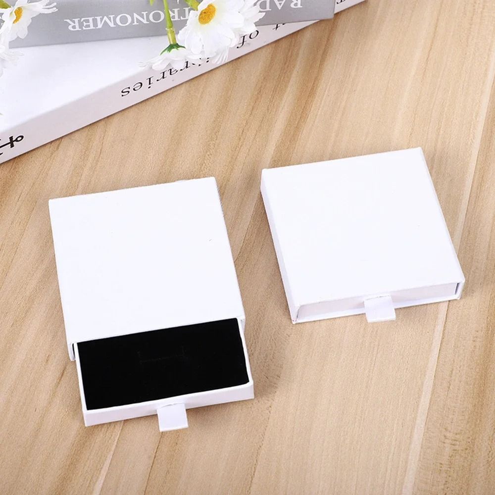 Creative Drawer Jewelry Packaging Box Solid Color Cardboard Storage Organizer 14