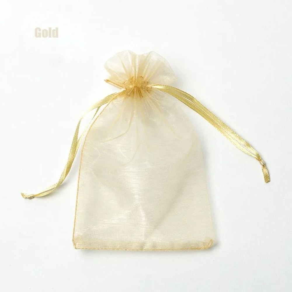 Drawable Organza Gift Bags Transparent Jewelry Wedding Pouches 5