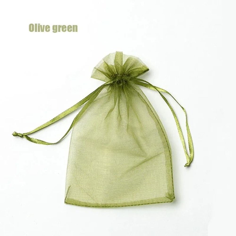Drawable Organza Gift Bags Transparent Jewelry Wedding Pouches 25