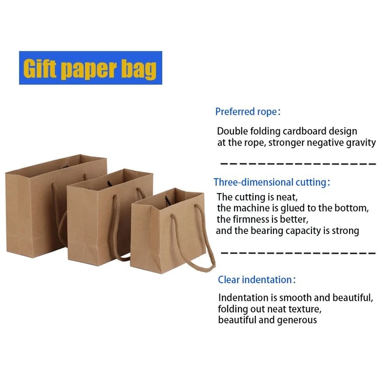 Portable Hardpaper Gift Bags Simple Jewelry Business Packaging 4