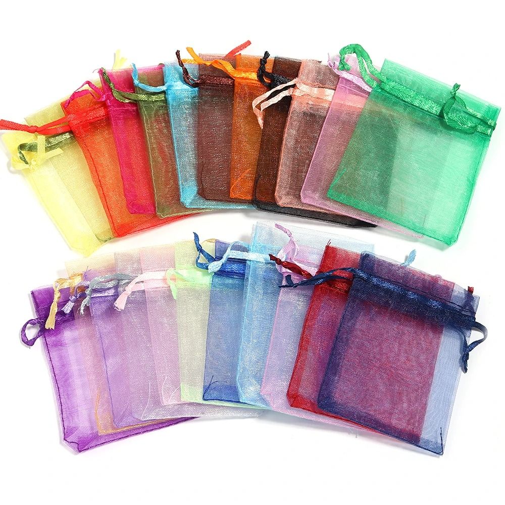 Drawable Organza Bags Transparent Jewelry Wedding Pouches 0