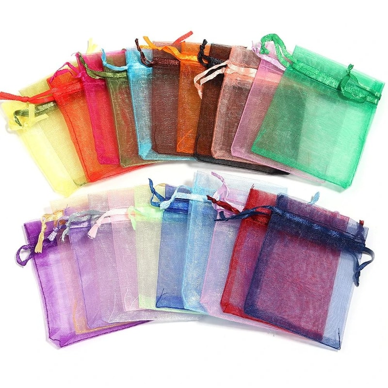 Drawable Organza Bags Transparent Jewelry Wedding Pouches 0