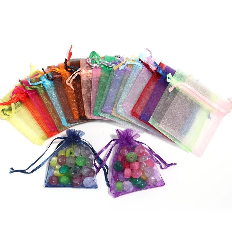 Drawable Organza Bags Transparent Jewelry Wedding Pouches 4