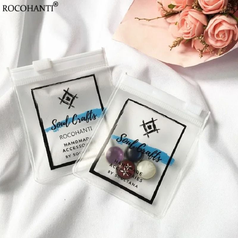 Custom Logo Frosted Zipper Jewelry Pouch Biodegradable Mini Gift Packaging 4