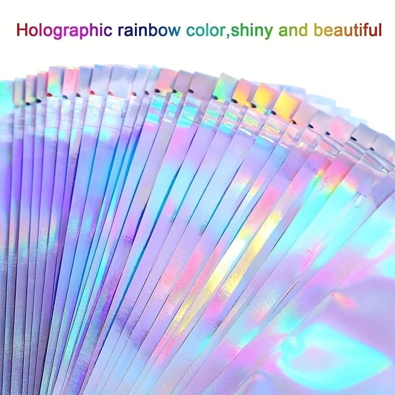 Holographic Resealable Deodorant Bags 20 Pcs Iridescent Pouches 4