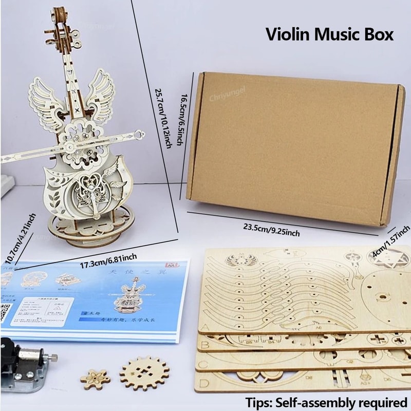 3D Wooden Puzzle Music Box DIY Piano Model Kit 7