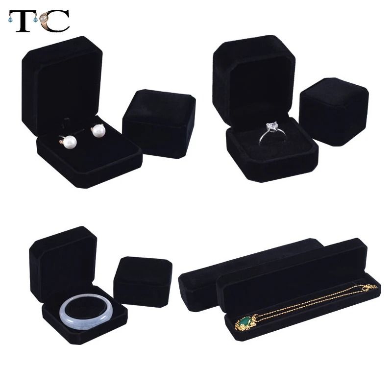 Premium Velvet Jewelry Box Elegant Ring Necklace Bracelet Organizer 3