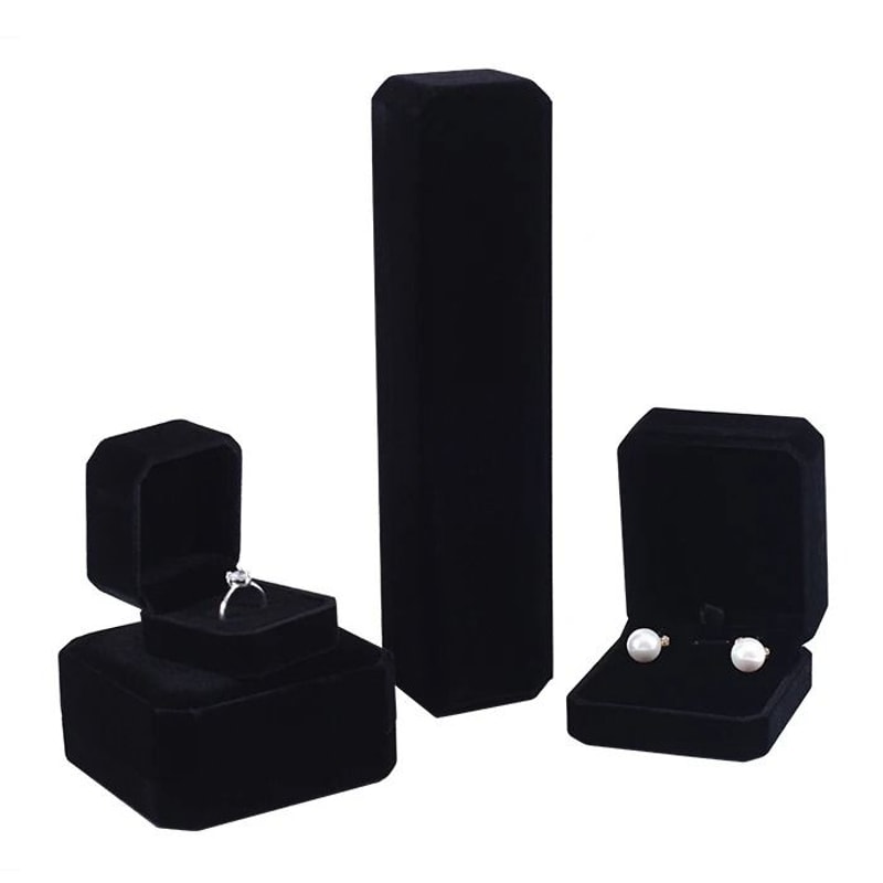 Premium Velvet Jewelry Box Elegant Ring Necklace Bracelet Organizer 11