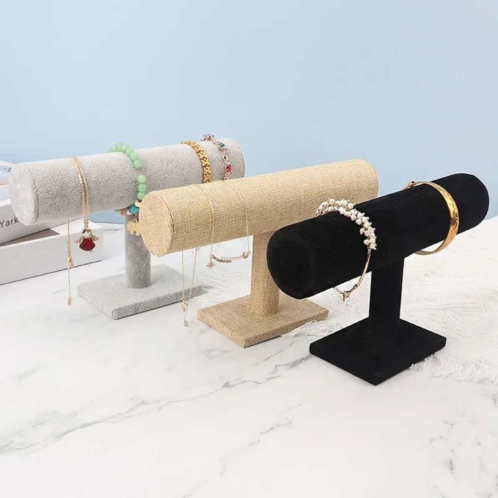 TBar Jewelry Watch Display Stand Velvet Bracelet Rack 1