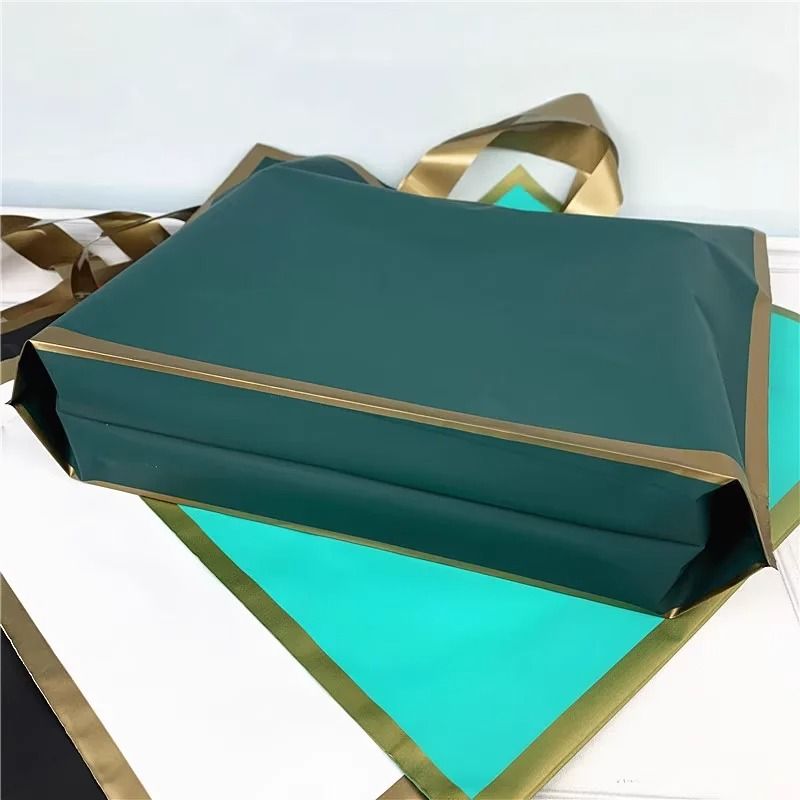 Customized Logo Tote Bags 50 Pcs Gold Edge Party Favor Shopping Bags 1