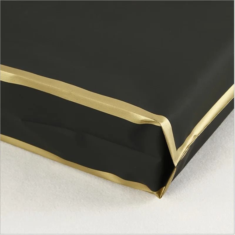 Customized Logo Tote Bags 50 Pcs Gold Edge Party Favor Shopping Bags 2