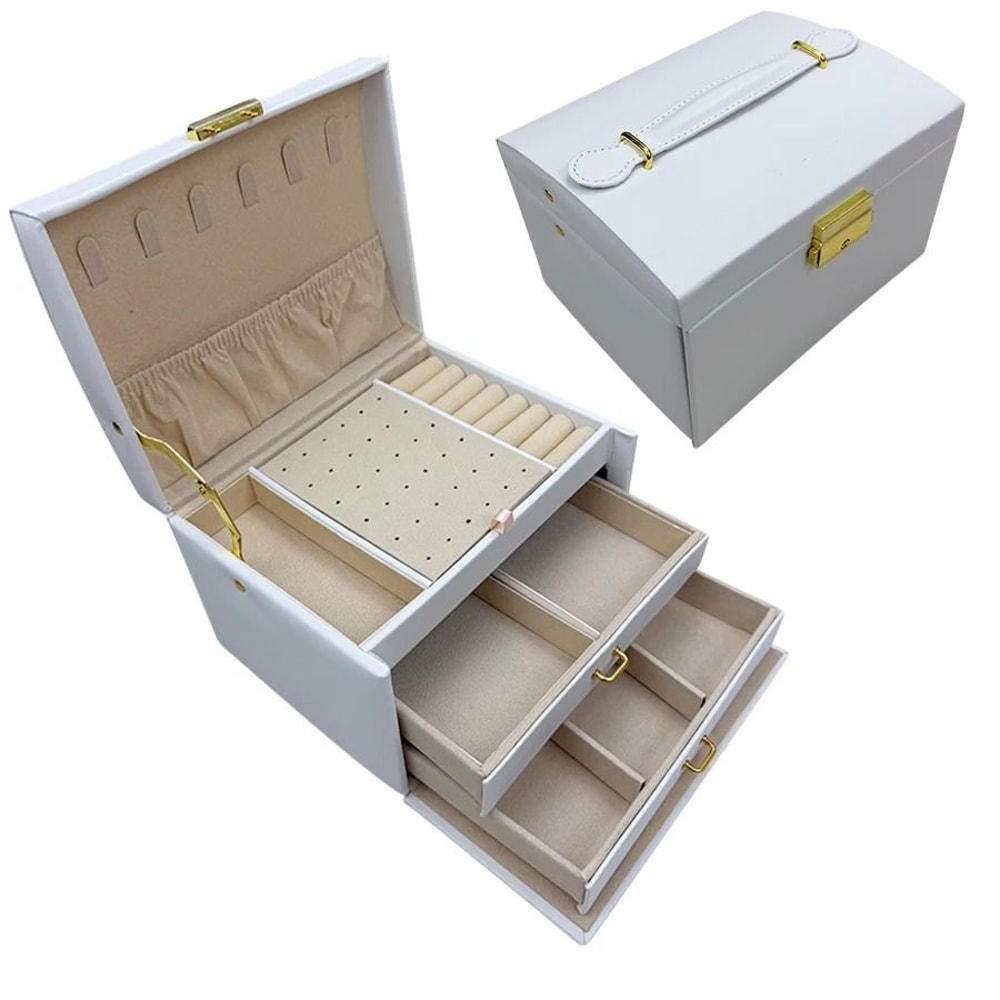 Lock Arch ThreeLayer Jewelry Box Secure AllinOne Storage 6