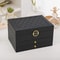 Rhomboid Round Lock ThreeLayer Jewelry Box Premium Leather Storage 7