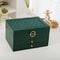 Rhomboid Round Lock ThreeLayer Jewelry Box Premium Leather Storage 8