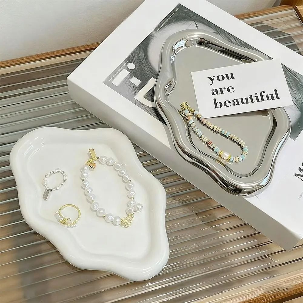 CloudShaped Jewelry Storage Tray Creative Electroplated Desktop Dish 1