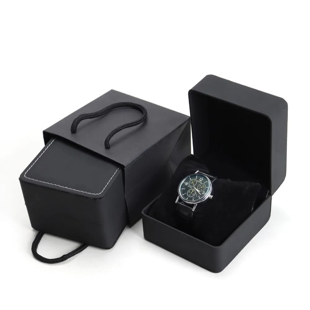 PU Leather Watch Box Rounded Corner Gift Packaging Case 0