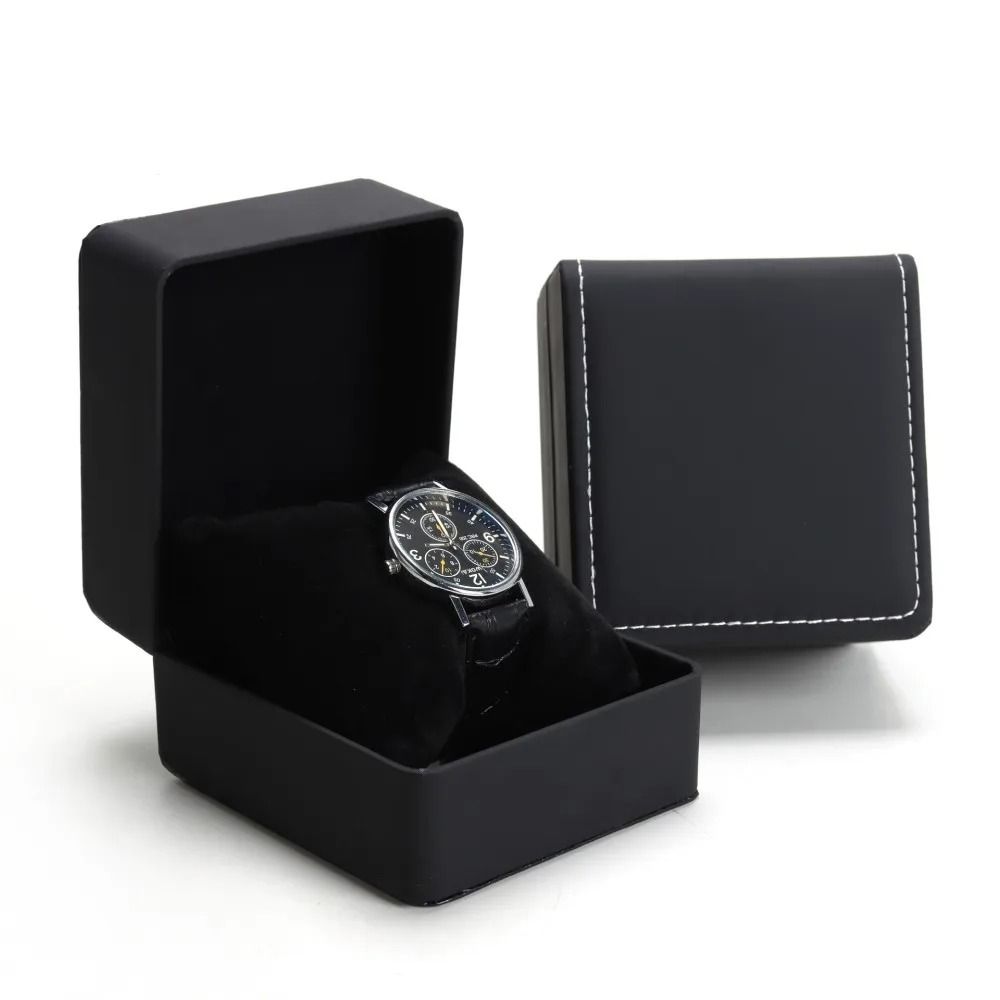 PU Leather Watch Box Rounded Corner Gift Packaging Case 4