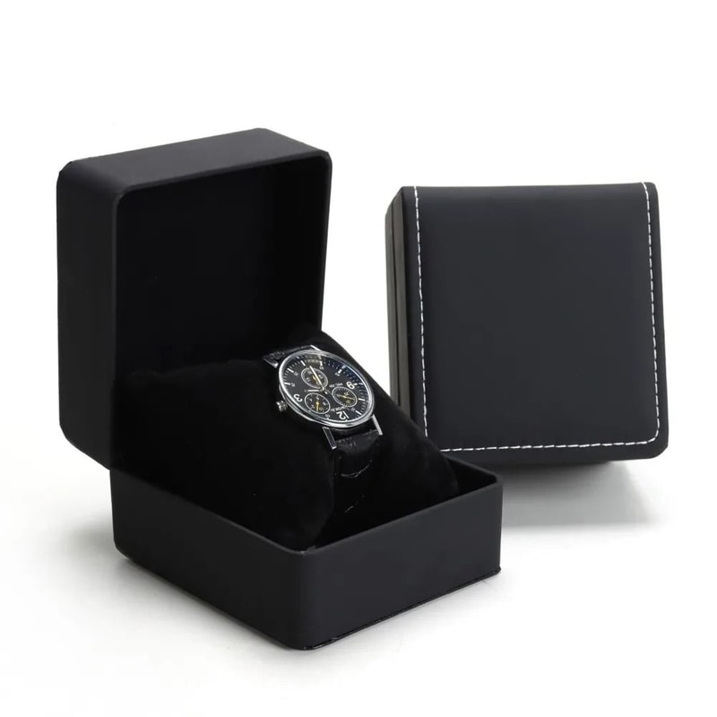 PU Leather Watch Box Rounded Corner Gift Packaging Case 4