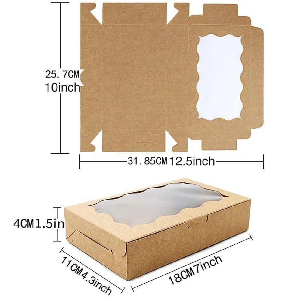 Kraft Paper Window Gift Boxes 10 Pcs MultiPurpose Packaging 1