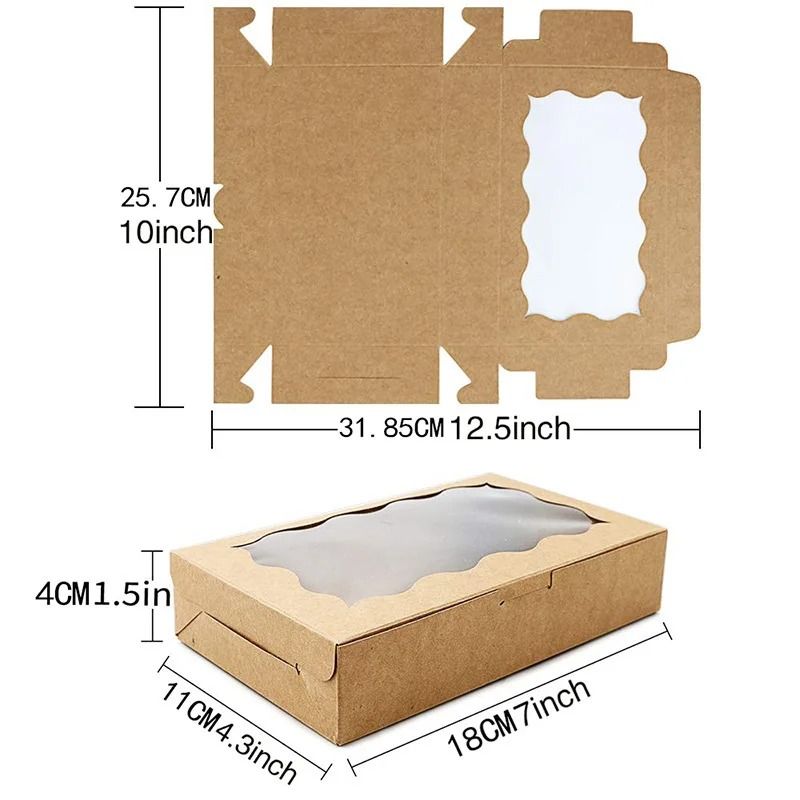 Kraft Paper Window Gift Boxes 10 Pcs MultiPurpose Packaging 7