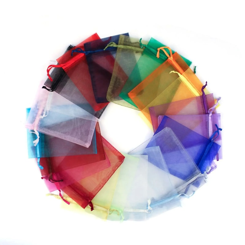 Elegant Drawstring Jewelry Pouches 50 Pcs Gift Party Bags 2