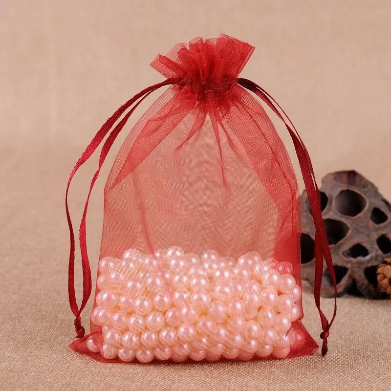 Elegant Drawstring Jewelry Pouches 50 Pcs Gift Party Bags 10