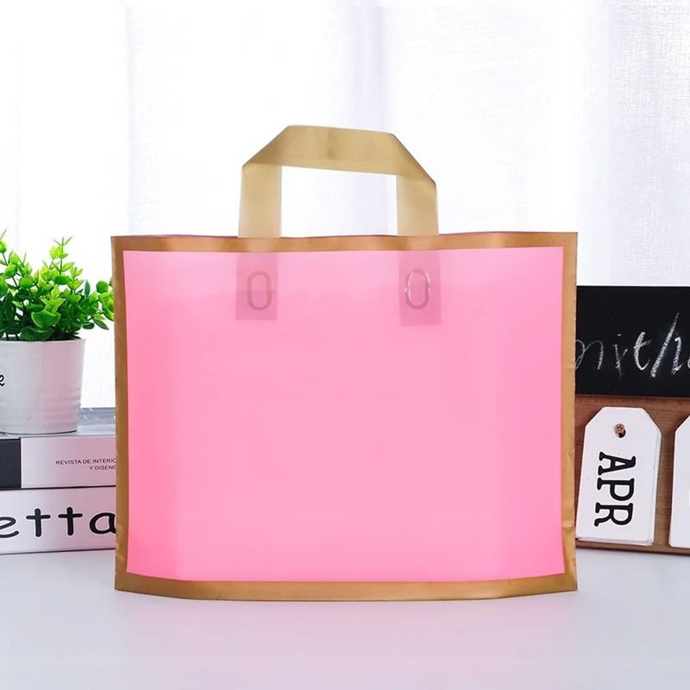 Gemini Said Phnom Penh Frosted Shopping Bags 50 Pcs Luxury GoldEdge Packaging 12