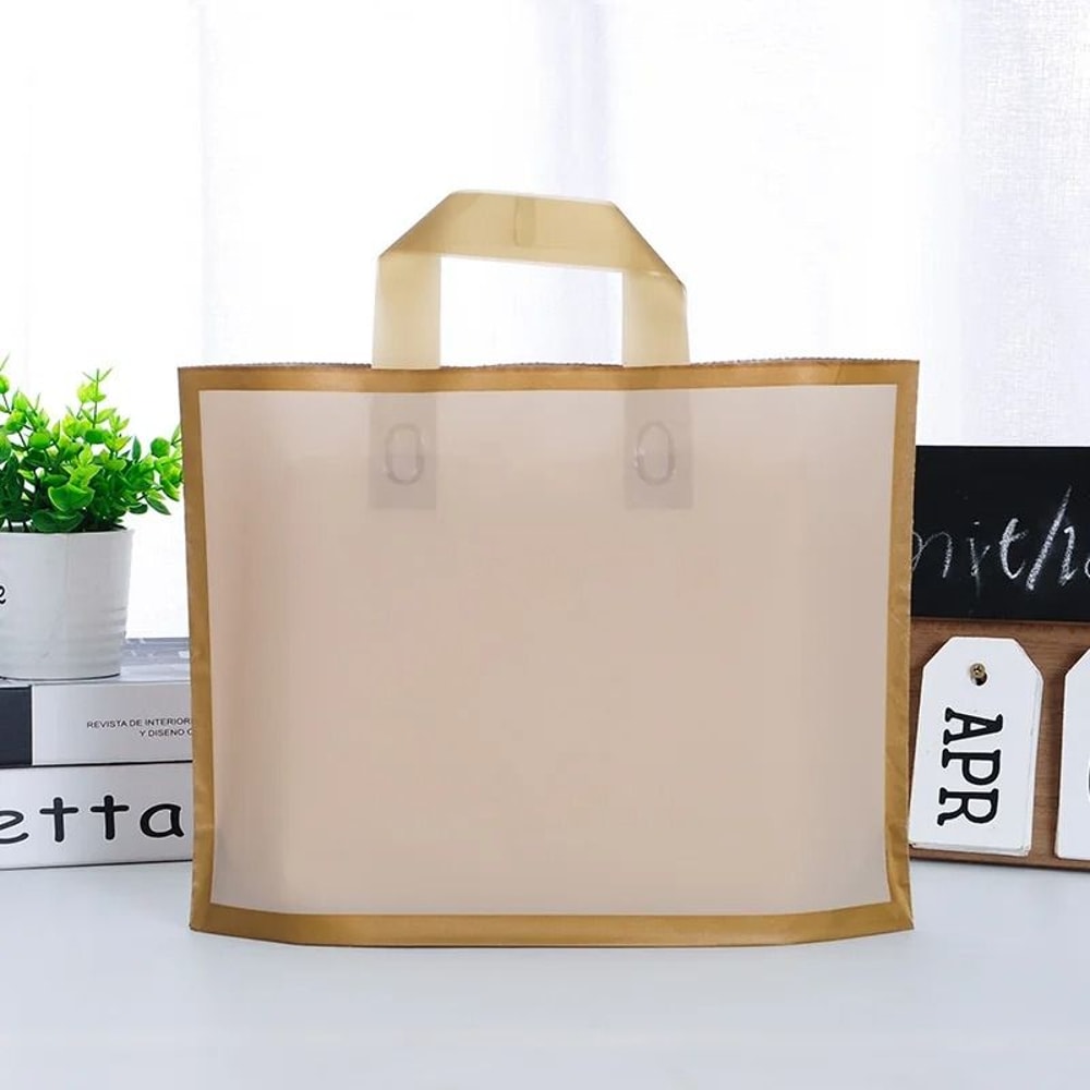Gemini Said Phnom Penh Frosted Shopping Bags 50 Pcs Luxury GoldEdge Packaging 14