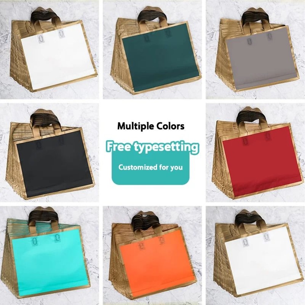 Gemini Said Phnom Penh Frosted Shopping Bags 50 Pcs Luxury GoldEdge Packaging 2