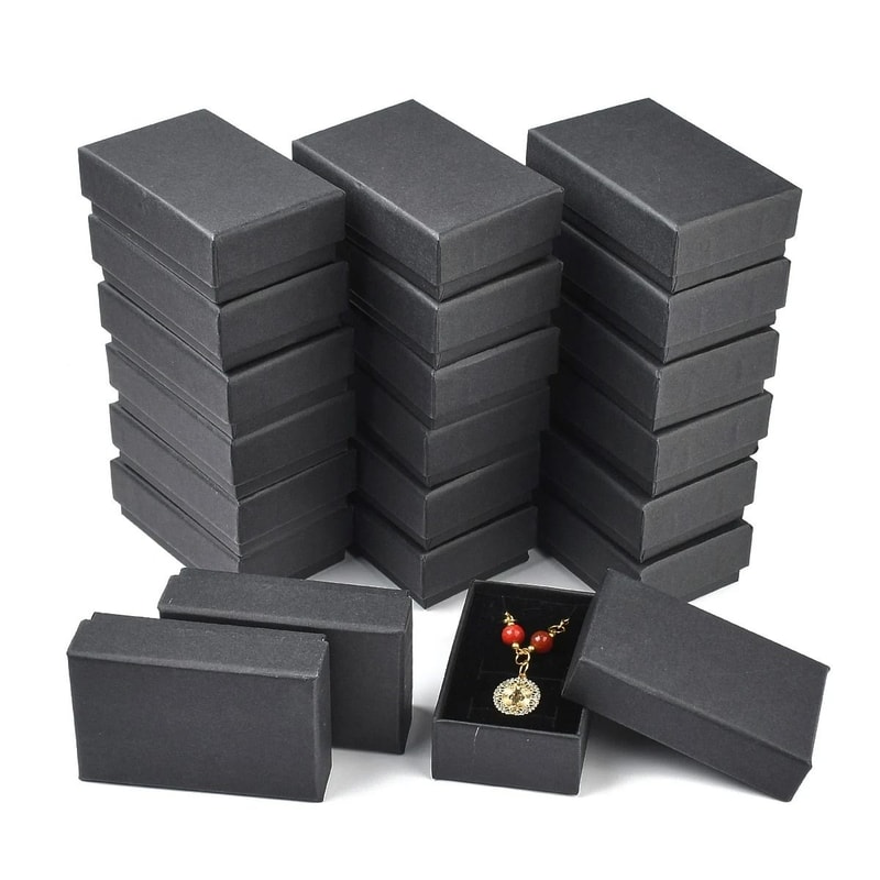 Kraft Paper Cardboard Jewelry Boxes 24 Pcs Gift Packaging Set 0