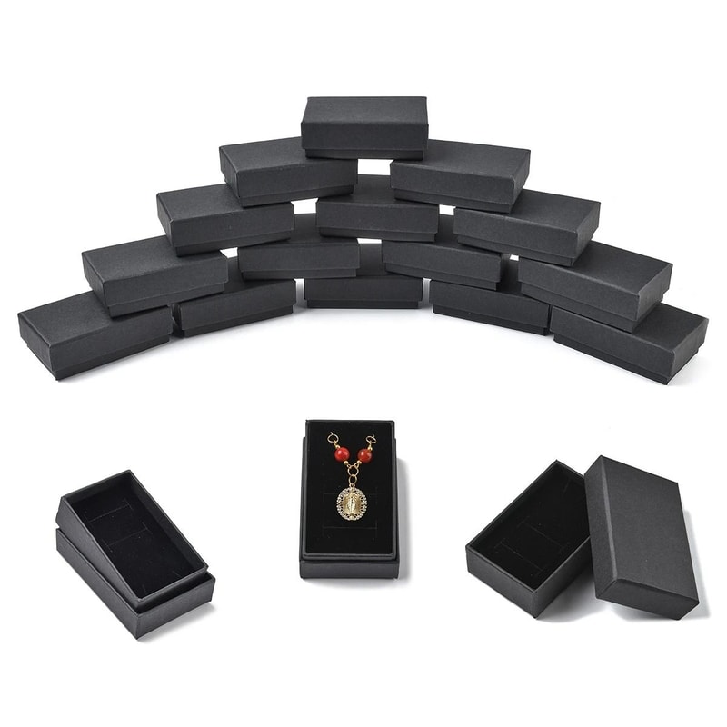 Kraft Paper Cardboard Jewelry Boxes 24 Pcs Gift Packaging Set 1