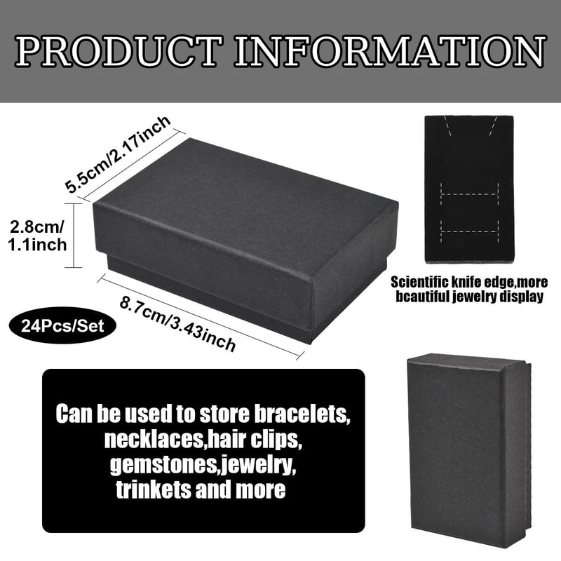 Kraft Paper Cardboard Jewelry Boxes 24 Pcs Gift Packaging Set 4