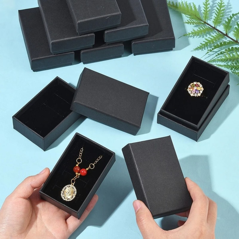 Kraft Paper Cardboard Jewelry Boxes 24 Pcs Gift Packaging Set 5