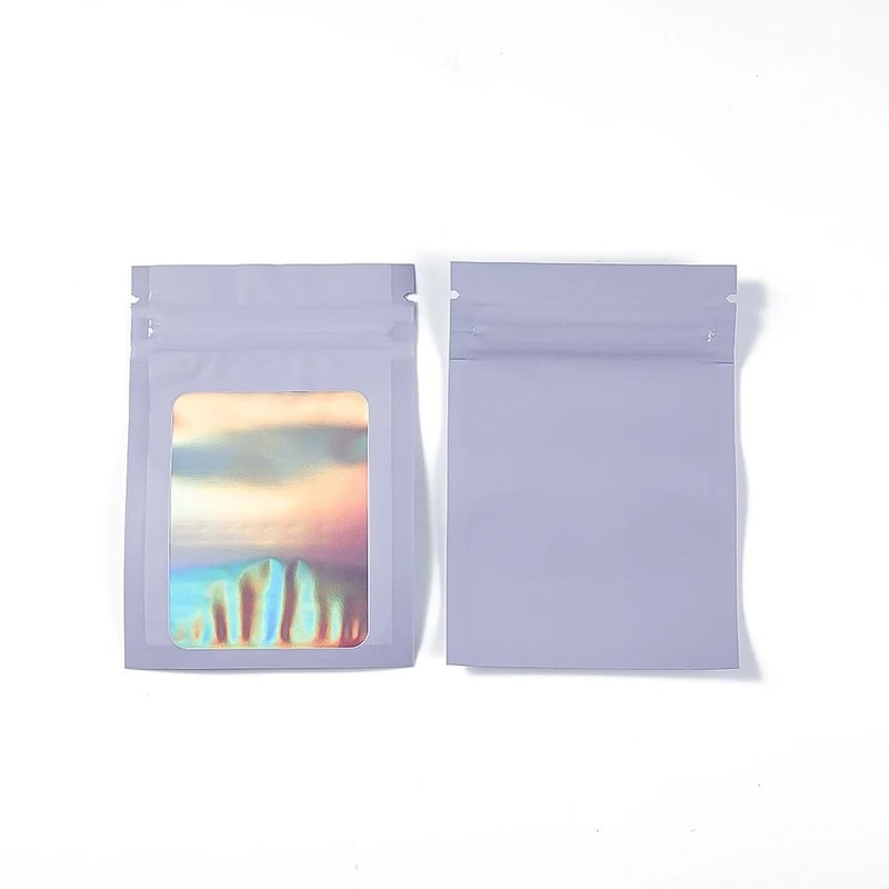 Holographic Laser Mylar Bags 50 Pcs SmellProof Zip Lock Pouches 6